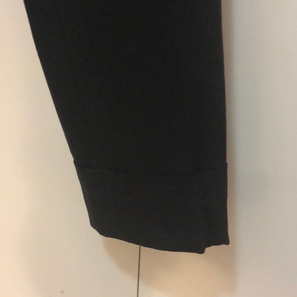 Milly Black Wool Pants w/ Black Leather Faux Belt - Picture 4 of 8